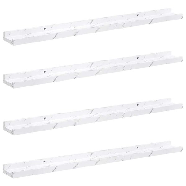 vidaXL Étagère Murale 4 pc Marbre blanc 80 x 9 x 3 cm