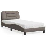 vidaXL Lit avec matelas taupe 80x200 cm tissu