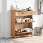 vidaXL Cabinet à chaussures avec tiroir ASKIM Marron 85 x 35 x 108 cm