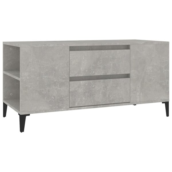vidaXL Meuble TV Gris béton 102x44 5x50 cm Bois d'ingénierie
