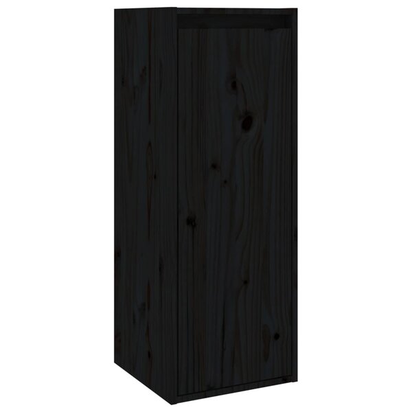 vidaXL Armoire murale noir 30x30x80 cm Bois de pin massif
