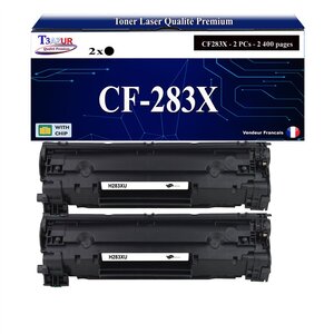 T3AZUR -2x Toners compatibles avec HP CF283X (83X) pour HP LaserJet Pro M201dw  M201n  M225dn  M225dw