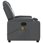 vidaXL Fauteuil de massage inclinable Gris Similicuir