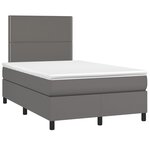 vidaXL Sommier à lattes de lit avec matelas Gris 120x200 cm Similicuir