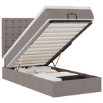 vidaXL Cadre de lit ottoman avec matelas taupe 100x200 cm tissu