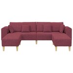 vidaXL Sofa en tissu avec coussin Bordeaux 208 cm tissu