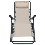 vidaXL Chaise pliable de terrasse Crème Textilène