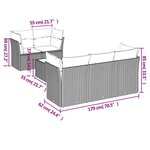 vidaXL Salon de jardin 6 Pièces avec coussins noir résine tressée