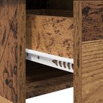 vidaXL Table de Maquillage avec Miroir Bois Vieilli 100x45x76 cm