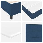 vidaXL Lit à ressorts avec matelas Bleu 140 x 190 cm tissu