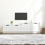 vidaXL Meuble TV blanc brillant 158 5x36x45 cm bois d'ingénierie