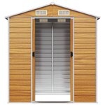vidaXL Abri de jardin marron clair 191x130x198 cm acier galvanisé