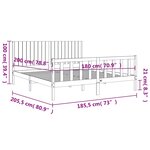 vidaXL Cadre de lit avec tête de lit Super King Size bois massif