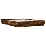 vidaXL Cadre de lit avec LED sans matelas chêne fumé 160x200 cm