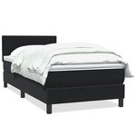 vidaXL Sommier à lattes de lit avec matelas noir 90x220 cm velours