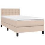 vidaXL Sommier à lattes de lit avec matelas Cappuccino 90x200 cm