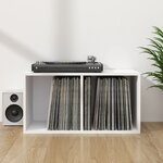 vidaXL Boîte de rangement vinyles Blanc 71x34x36 cm Bois d'ingénierie