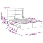 vidaXL Lit de Rangement Gris béton 150 x 200 cm Bois d'ingénierie