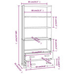 vidaXL Buffet HAMAR Bois massif de pin Gris foncé