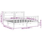 vidaXL Cadre de lit avec tête de lit 200x200 cm bois massif