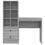 vidaXL Bureau avec rangement 2 Pièces Sonoma gris 70 x 40 x 76 cm