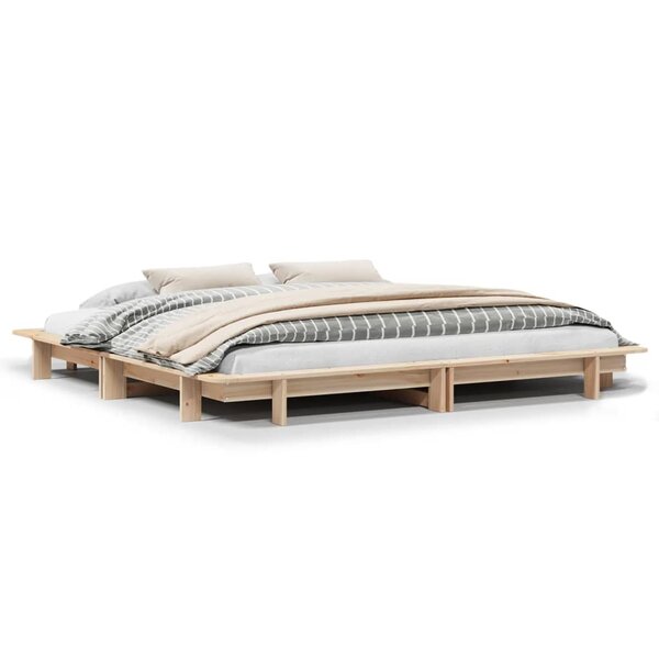 vidaXL Cadre de lit sans matelas 200x200 cm bois massif de pin