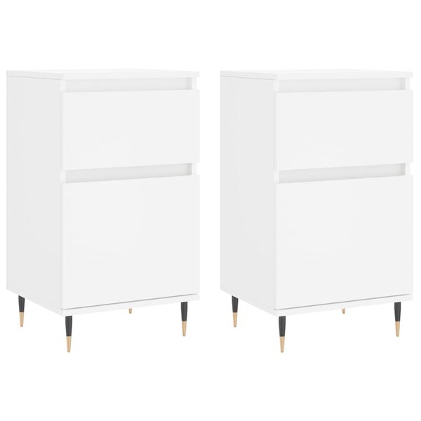 vidaXL Buffets 2 Pièces blanc 40x35x70 cm bois d’ingénierie