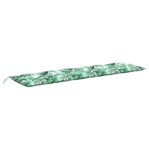 vidaXL Coussin de banc de jardin motif de feuilles 180x50x7 cm