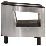 vidaXL Fauteuil en style d'aviation noir cuir véritable