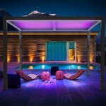 Pergola bioclimatique led sydney gris aluminium 3x3m