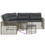 vidaXL Canapé de jardin et coussins et repose-pied en forme de L rotin