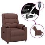 vidaXL Fauteuil inclinable électrique Marron Similicuir