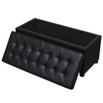 vidaXL Pouf de rangement Cuir synthétique Noir