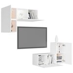vidaXL Ensemble de meubles TV 4 Pièces Blanc Bois d'ingénierie