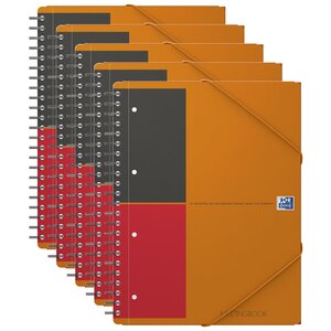 MEETINGBOOK A4+ 160p 90g lignée 6mm couverture polypro x 5 OXFORD