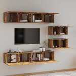 vidaXL Ensemble de meubles TV 6 Pièces Chêne fumé Bois d'ingénierie