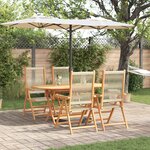 vidaXL Table de jardin pliante 5 Pièces Beige 160x85x75 cm
