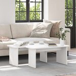 vidaXL Table basse 2 Pièces Blanc 100 x 69 x 35.5 cm Bois massif en pin
