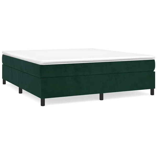 vidaXL Sommier à lattes de lit et matelas Vert foncé 200x200cm Velours