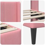 vidaXL Cadre de lit avec tête de lit Rose 90 x 190 cm Velours