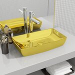vidaXL Lavabo 71 x 38 x 13 5 cm Céramique Doré