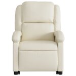 vidaXL Fauteuil inclinable de massage électrique crème similicuir