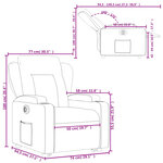 vidaXL Fauteuil inclinable électrique vert foncé tissu