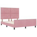 vidaXL Cadre de lit avec tête de lit Rose 160 x 200 cm Velours