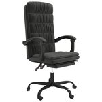 vidaXL Fauteuil inclinable de bureau Noir Velours