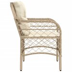 vidaXL Chaises de jardin avec coussins lot de 2 beige résine tressée