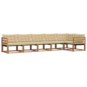 vidaXL Ensemble de canapés d'extérieur 6 Pièces Naturel et Beige