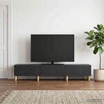 vidaXL Meuble TV 147 x 34 5 x 30 cm Noir Bois d'ingénierie