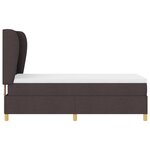 Lit à ressort vidaXL avec matelas en marron foncé  90x200 cm  tissu