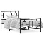 vidaXL Cadre de lit métal sans matelas avec pied de lit noir 100x190cm
